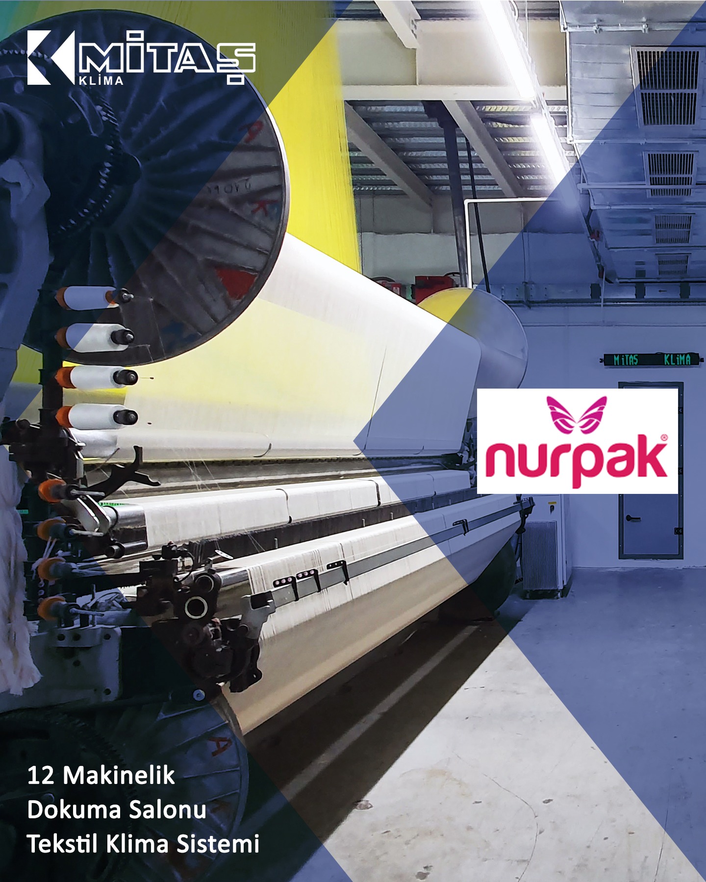 🏭 Nurpak Tekstil - Denizli
✅ Hava jetli ve armürlü dokuma tezgahları ile havlu, bornoz, banyo takımları, mutfak havluları ve otel grubu için kumaş üretimi yapan müşterimizin 12 adet makineli dokuma salonu için Tekstil Klima Sistemi.
✅ Textile Air Conditioning System for 12 weaving halls of our client, who produces towels, bathrobes, bathroom sets, kitchen towels and fabrics for hotel groups using air jet and dobby looms.
------------------------------
🚩 Tekstil Klima Sistemleri, Telef Toplama Sistemleri, Endüstriyel Havalandırma, İklimlendirme, Nemlendirme ve Toz Toplama Sistemleri için Keşif, Projelendirme, İmalat, Montaj, Teknik Servis ve Yedek Parça hizmetlerimiz için aşağıdaki iletişim bilgilerimizden bize ulaşabilirsiniz.
🚩 You can contact us using the contact information below for our Exploration, Project Design, Manufacturing, Installation, Technical Service and Spare Parts services for Textile Air Conditioning Systems, Waste Collection Systems, Industrial Ventilation, Air Conditioning, Humidification and Dust Collection Systems.
📱 +90 539 701 12 79
📧 mitas@mitasklima.com
🌐 www.mitasklima.com
------------------------------
#evtekstiliüretimi #evtekstili #toztoplama #bathrobes #towels #oteltekstili #cocuktekstili #tekstilkliması #tekstilklimasistemleri #jacquardweaving #dobbyweaving #jacquard #jacquardweavingmachine #havajetlidokuma #airjetloom #dokumamakinesi #tekstilfabrikası #jakarlıdokuma #dokumafabrikasi #factory #picanolgroup #polyesteryarn #dokuma #denizli #havlu #picanol #wamatex #bornoz #weaving #weavingloom