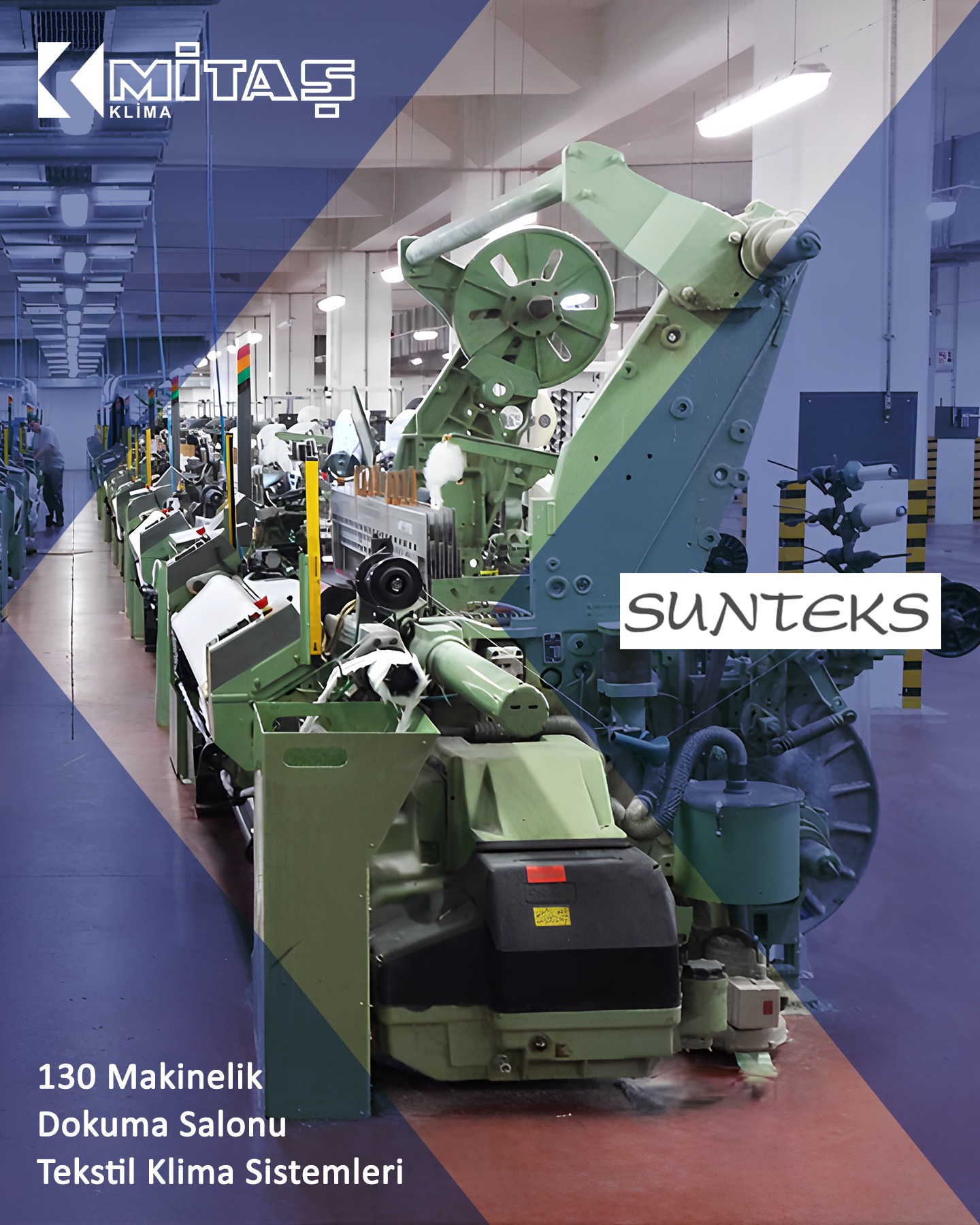 🏭 Sunteks Tekstil - Bursa
✅ Armürlü ve Jakarlı dokuma tezgahları ile çeşitli kumaş üretimi yapan müşterimizin 130 makinelik dokuma salonu için Tekstil Klima Sistemleri.
✅ Textile Air Conditioning Systems for our client's weaving hall with 130 machines, producing various fabrics with dobby and Jacquard looms.
------------------------------
🚩 Tekstil Klima Sistemleri, Telef Toplama Sistemleri, Endüstriyel Havalandırma, İklimlendirme, Nemlendirme ve Toz Toplama Sistemleri için Keşif, Projelendirme, İmalat, Montaj, Teknik Servis ve Yedek Parça hizmetlerimiz için aşağıdaki iletişim bilgilerimizden bize ulaşabilirsiniz.
🚩 You can contact us using the contact information below for our Exploration, Project Design, Manufacturing, Installation, Technical Service and Spare Parts services for Textile Air Conditioning Systems, Waste Collection Systems, Industrial Ventilation, Air Conditioning, Humidification and Dust Collection Systems.
📱 +90 539 701 12 79
📧 mitas@mitasklima.com
🌐 www.mitasklima.com
------------------------------
#airconditioning #humidity #endüstriyelklima #endüstriyelklimasistemleri #rapierlidokuma #toztoplama #polyesteriplik #tekstilkliması #tekstilklimasistemleri #dornierweaving #dornierweavingloom #dokumamakinesi #textilefactory #tekstilfabrikası #iklimlendirmesistemleri #İklimlendirmeSistemleri #toztoplamasistemleri #nemlendirmesistemleri #havalandırmasistemi #demirtaşorganizesanayi #dokumafabrikasi #factory #bursa #weavingloom #dokuma #textile #weaving #tekstil #kumas #TextileIndustry