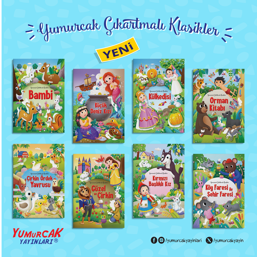 📚✨ Klasikler şimdi çok daha eğlenceli!
Çocuklar, dünyanın en sevilen klasik hikâyelerini okurken bir yandan da çıkartmalarla hikâyenin dünyasına katılıyor! 🎨🌟
🧩 Eğlenceli çıkartmalar
📖 Sevilen klasik hikâyeler
👧🧒 Çocukların ilgisini destekleyen renkli sayfalar
💛 Okumayı ve keşfetmeyi eğlenceye dönüştüren bir seri
Yumurcak Çıkartmalı Klasikler Serisi, çocukları klasiklerle tanıştırırken onların hayal gücüne ve kitap sevgisine de eşlik ediyor. 🌈📚
Oku, keşfet, çıkartmaları yerleştir ve hikâyeyi tamamla! ✨
#YumurcakYayınları #ÇıkartmalıKlasikler #ÇocukKitapları #Klasikler #KitapSevgisi