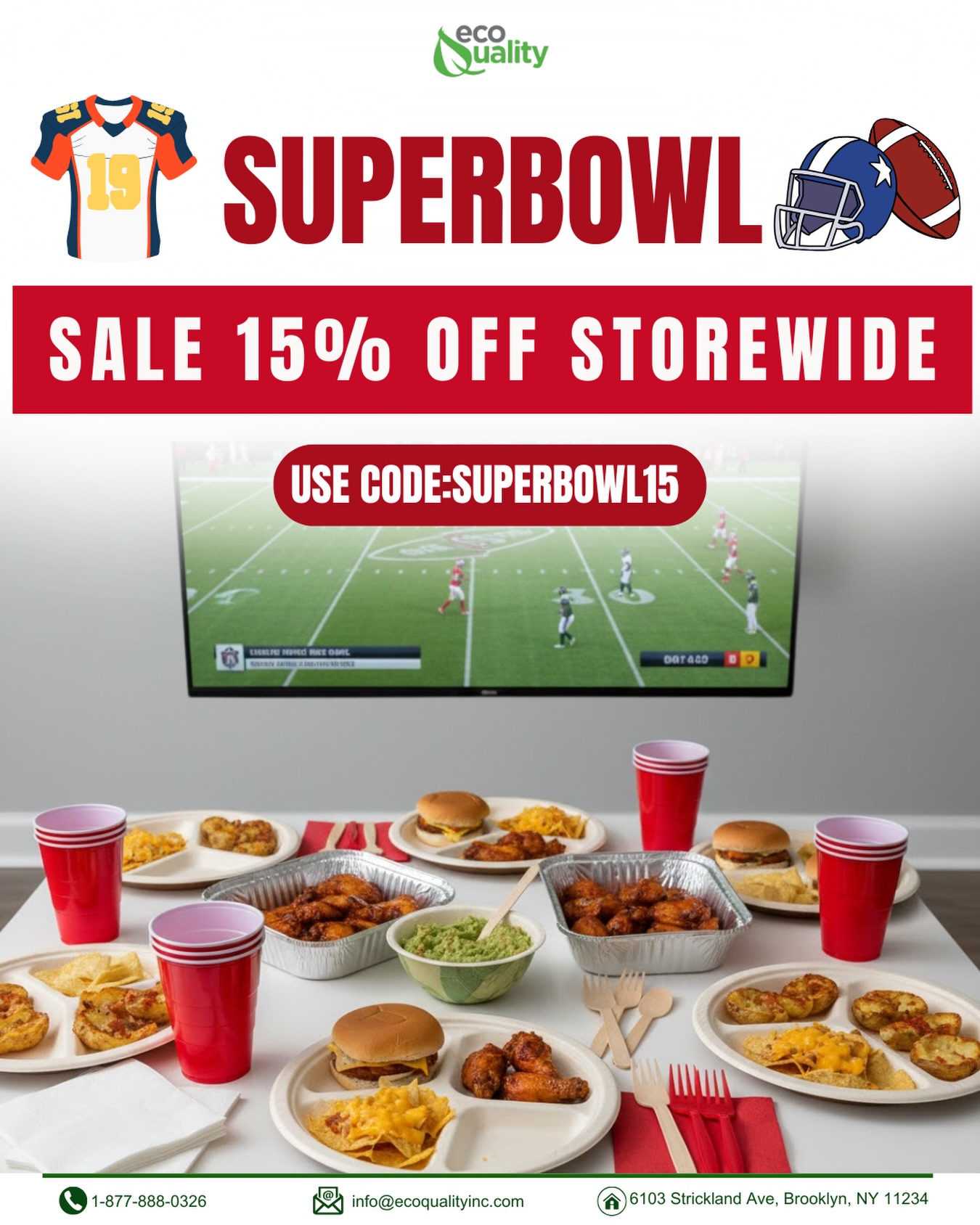 Game day just got better 🏈🔥
Score 15% OFF storewide for your Super Bowl spread — plates, trays, cups, and everything you need to host like a pro.
👉 Use code SUPERBOWL15
#SuperBowlSale #GameDayReady #SuperBowlParty #GameDayEssentials #15Off PartySupplies RestaurantSupplies HostingMadeEasy FootballFood GameDayVibes