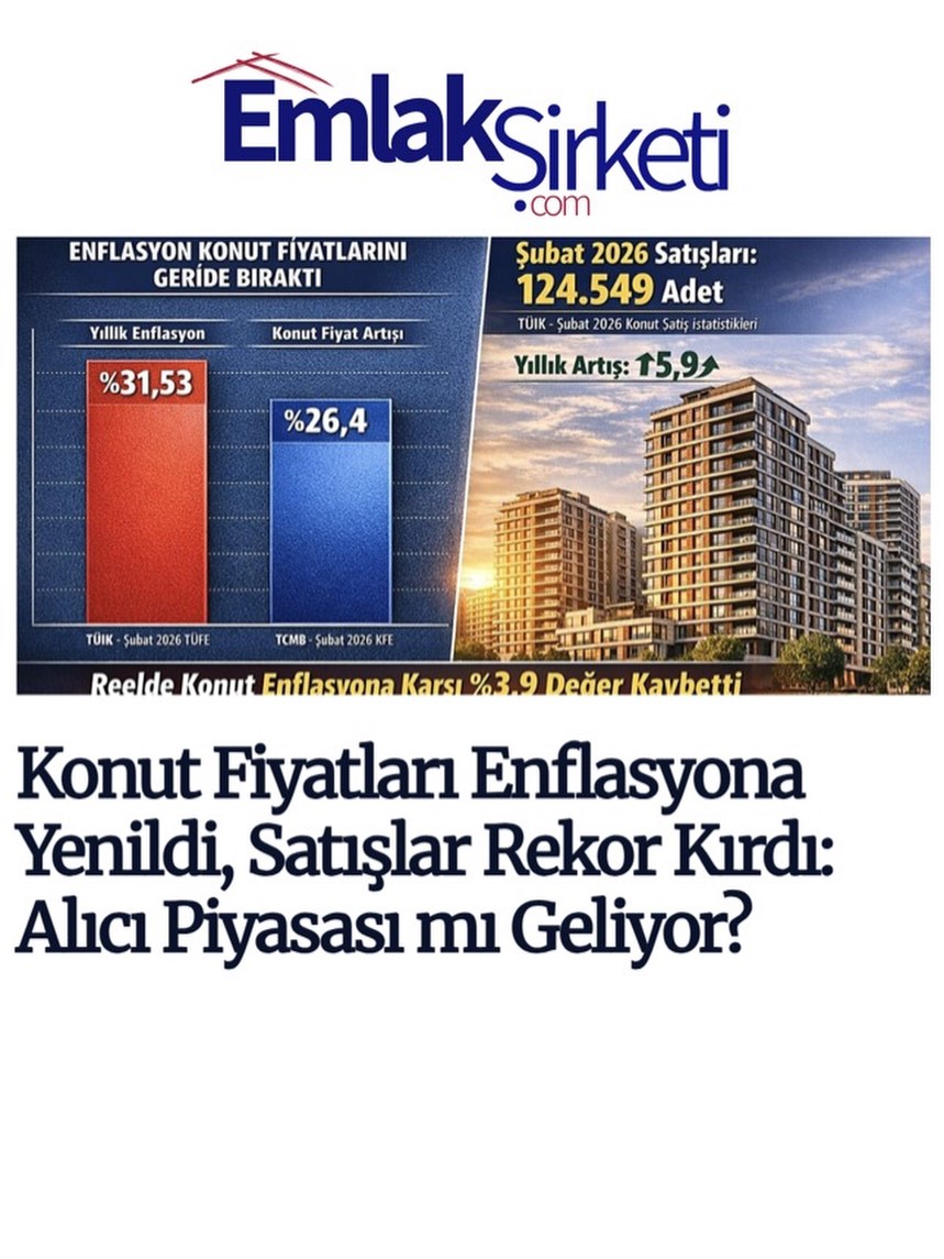 Konut Fiyatları Enflasyona Yenildi, Satışlar Rekor Kırdı: Alıcı Piyasası mı Geliyor?
Şubat 2026 verileri, konut piyasasında dikkat çekici bir tablo ortaya koyuyor. Fiyatlar enflasyon karşısında reel olarak gerilerken, Türkiye genelinde 124.549 satışla tüm zamanların en yüksek Şubat rakamı kaydedildi. Yani fiyatlar düşerken talep artıyor — bu da piyasada yeni bir dinamiğin oluştuğunu gösteriyor.
Peki bu tablo ne anlama geliyor?
🔍 Reel fiyat düşüşü alıcıyı neden yeniden harekete geçirdi?
🔍 İstanbul’da reel fiyatların %7,2 gerilemesi alım iştahını nasıl etkiledi?
🔍 Ankara ve İzmir’deki reel kayıplar fırsata mı dönüşüyor?
🔍 Kredili satışlar neden %42 arttı?
🔍 Bu dönem gerçekten bir “alıcı piyasası” sinyali mi veriyor?
Verileri, bölgesel hareketleri ve piyasanın yönünü tüm detaylarıyla inceledik.
👉 Tam analiz, grafikler ve değerlendirme profildeki linkte!
#emlaksirketi #konutfiyatları #gayrimenkul #konutsatışları #ekonomi @emlaksirketi Konut Fiyatları Enflasyona Yenildi, Satışlar Rekor Kırdı: Alıcı Piyasası mı Geliyor?
Şubat 2026 verileri, konut piyasasında dikkat çekici bir tablo ortaya koyuyor. Fiyatlar enflasyon karşısında reel olarak gerilerken, Türkiye genelinde 124.549 satışla tüm zamanların en yüksek Şubat rakamı kaydedildi. Yani fiyatlar düşerken talep artıyor — bu da piyasada yeni bir dinamiğin oluştuğunu gösteriyor.
Peki bu tablo ne anlama geliyor?
🔍 Reel fiyat düşüşü alıcıyı neden yeniden harekete geçirdi?
🔍 İstanbul’da reel fiyatların %7,2 gerilemesi alım iştahını nasıl etkiledi?
🔍 Ankara ve İzmir’deki reel kayıplar fırsata mı dönüşüyor?
🔍 Kredili satışlar neden %42 arttı?
🔍 Bu dönem gerçekten bir “alıcı piyasası” sinyali mi veriyor?
Verileri, bölgesel hareketleri ve piyasanın yönünü tüm detaylarıyla inceledik.
👉 Tam analiz, grafikler ve değerlendirme profildeki linkte!
#emlaksirketi #konutfiyatları #gayrimenkul #konutsatışları #ekonomi @emlaksirketi