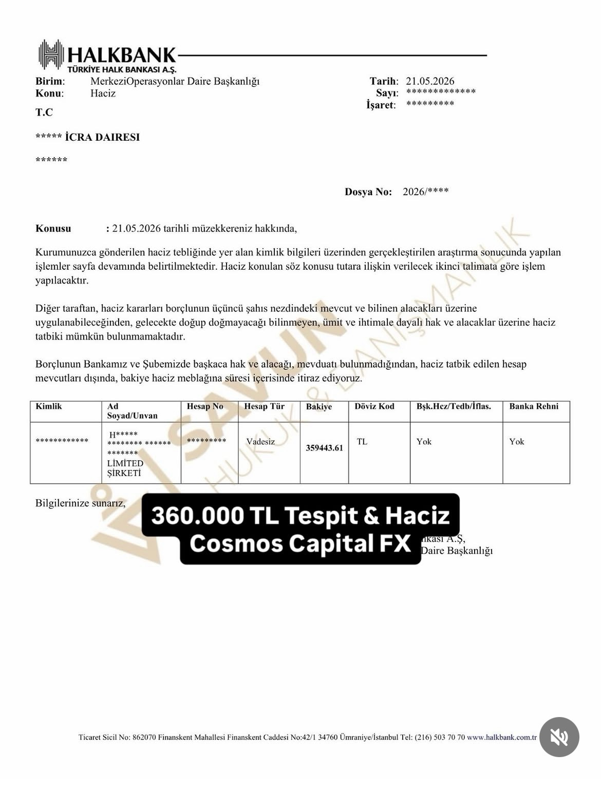Forex Avukatı Veli Savun | Forex Dava Uzmanı Savun Hukuk 11 KAYDIRMALI POST↔️ 21.05.2026 tarifinde tespit edilen 360.000₺ye yakın bedel 17.06.2026 tarihinde (yaklaşık 25 günde) tahsil edilmiştir. Forex ve diğer dolandırıcılık çeşitlerine maruz kalan mağdurların ivedi şekilde alacağına kavuşması için açılacak olan hukuk davaları ya da icra takipleri önem arz etmektedir.