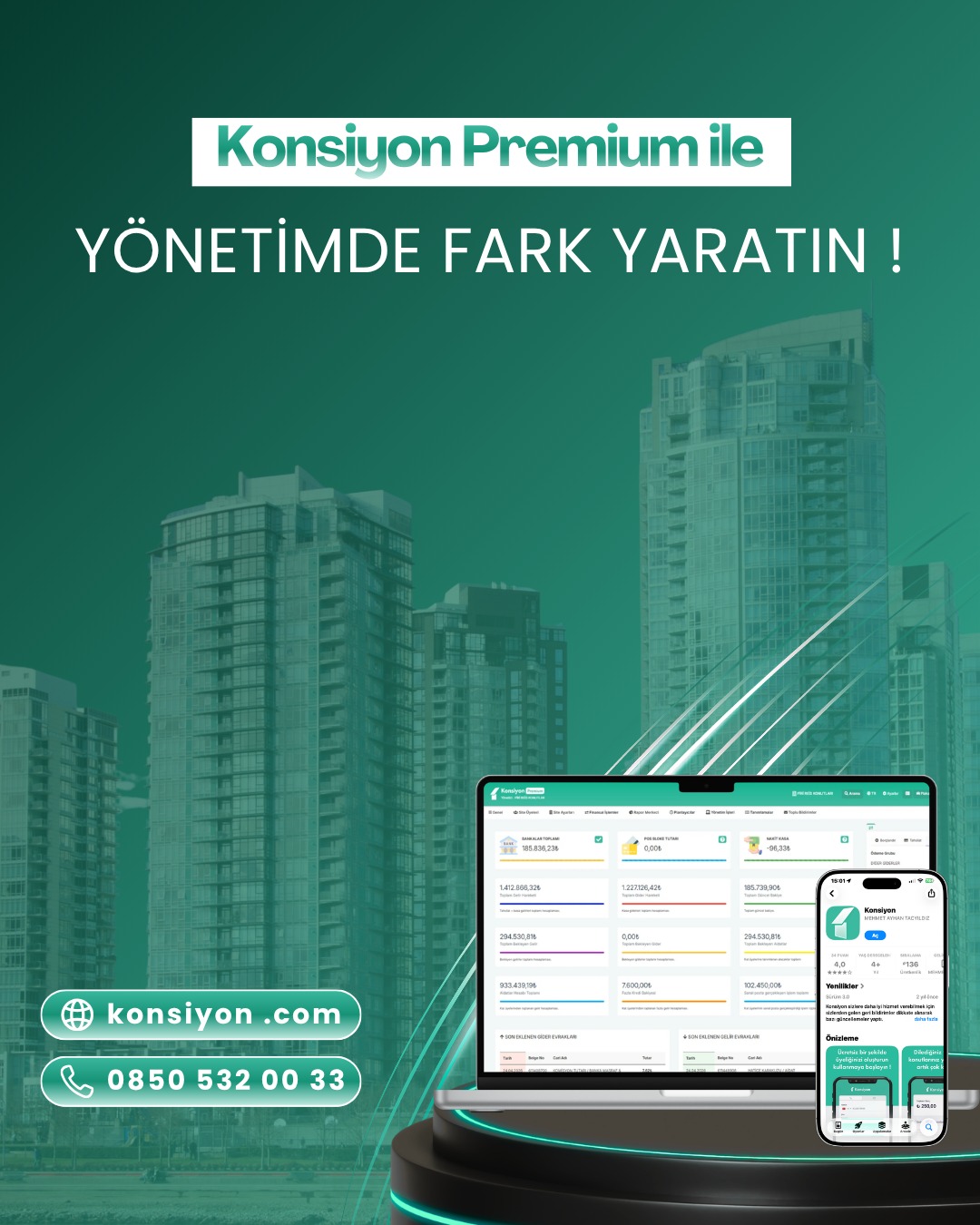 Konsiyon Premium ile profesyonel site yönetimi